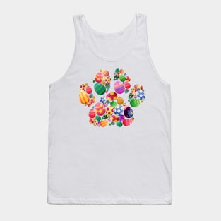 Cute Dog Paw, Easter Colorful Egg, Easter Dog, Cat Lover Tank Top